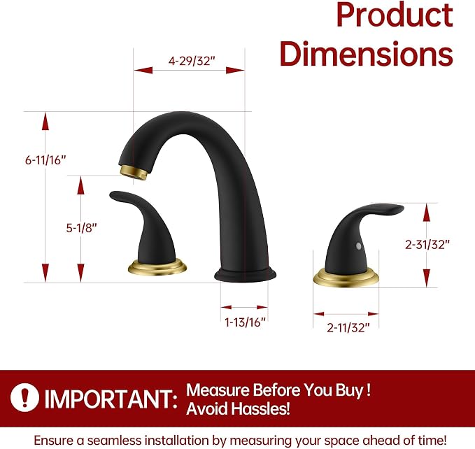SUMERAIN 2 Handle Widespread Roman Bathtub Faucet Tub Filler - Image 2
