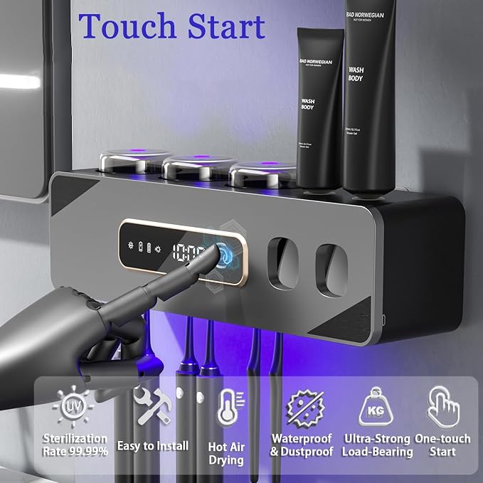 Automatic Toothpaste Dispenser, Rechargeable Toothbrush Holders - Image 3