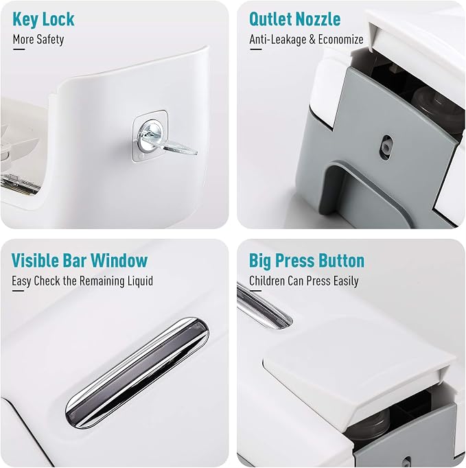 interhasa! Soap Dispenser Wall Mount Refillable 28oz Hand Sanitizer Dispenser - Image 5