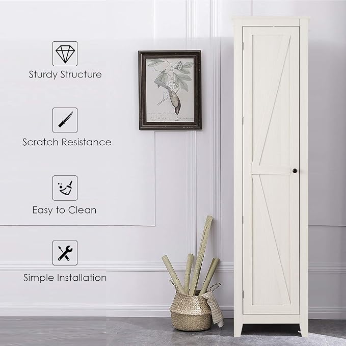 Giantex Tall Storage Cabinet Freestanding Floor Storage Tower - Image 4
