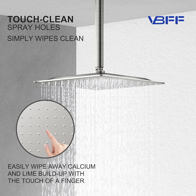 VBFF-Shower Head, rain shower head, 10 inch- Square Shower Head, 1.8 GPM Flow - Image 7