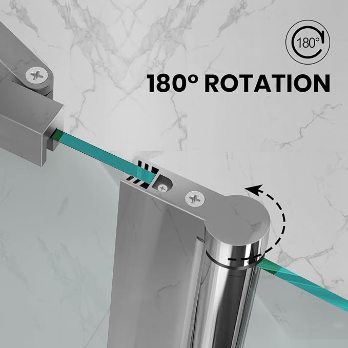 Bathroom Shower Glass Door, Tub Shower Glass Door 43”*58” Screen Panel Tempered - Image 2