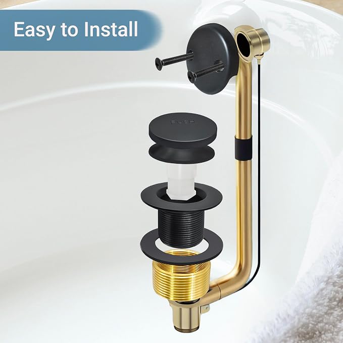 Tub Stopper Bathtub Drain Kit, Metal Tip-Toe Trim Kit - Image 4