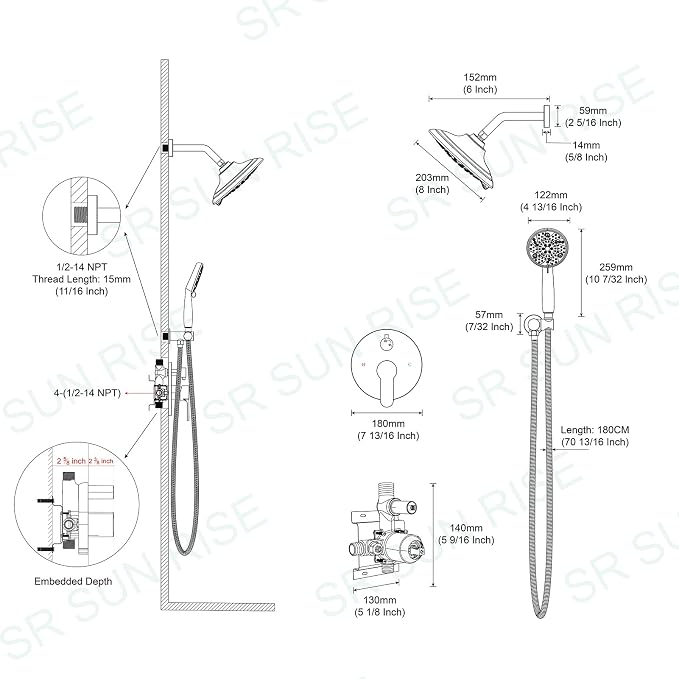 SR SUN RISE Shower Faucet - Image 9
