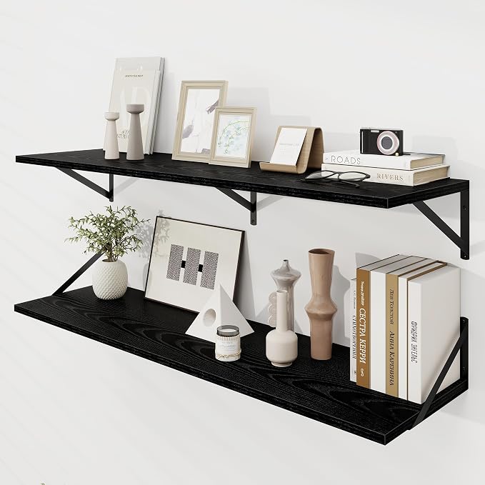 Dreamland Floating Shelves for Wall, 12 Inch Deep Floating Shelves Set of 2 by Dreamland