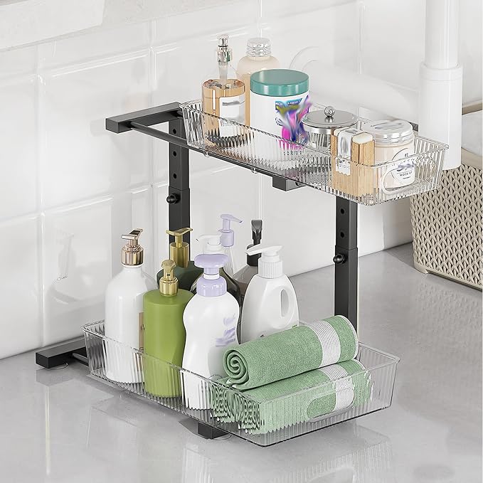 Under Sink Organizer, 2 Tier Pull Out Storage Organizer, Slide Out Storage Shelf by DoubleWinT