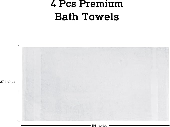 Casa Lino White Bath Towels Set of 4 - Image 4