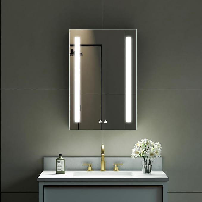 WELLFOR 20" X 30" LED Medicine Cabinet - Image 12