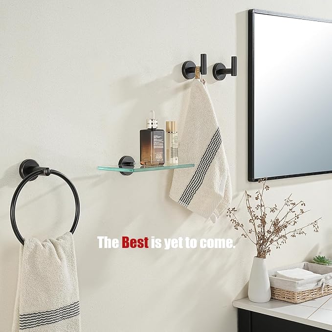 JQK Bathroom Glass Shelf Oil Rubbed Bronze, Tempered Glass Shower Storage 8 by - Image 4