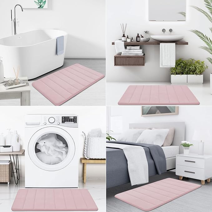 Buganda Memory Foam Bath Mat, Ultra Soft and Non-Slip Bathroom Rugs, Water - Image 7