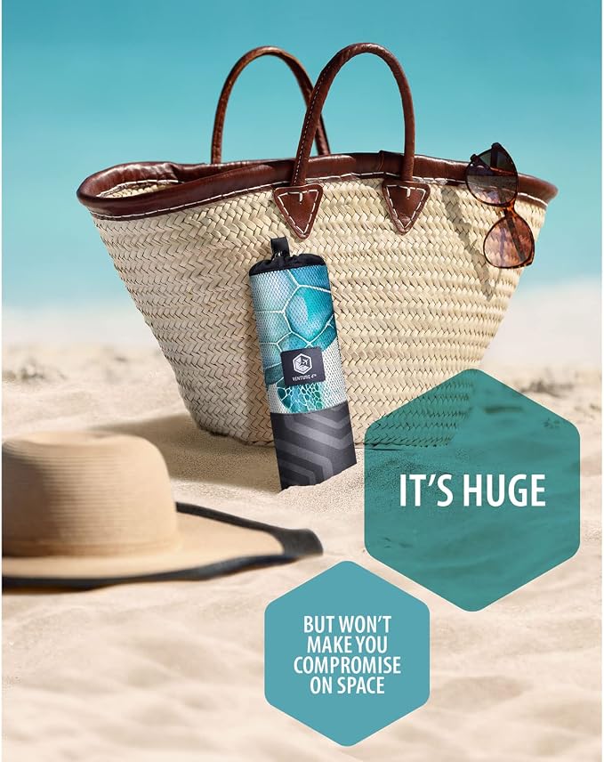 VENTURE 4TH Microfiber Beach Towel: Quick-Dry, Sandproof and Lightweight - Image 4