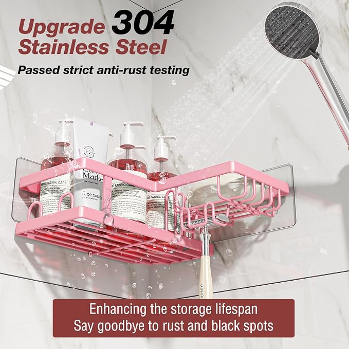4-Pack Adhesive Corner Shower Caddy - Image 2