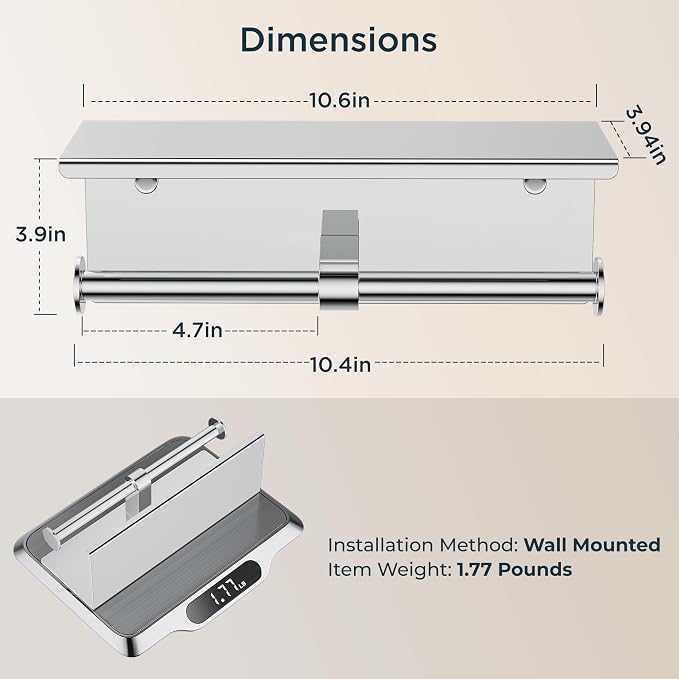 FORIOUS Double Toilet Paper Holder - Image 4