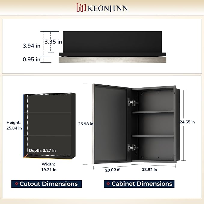 Keonjinn 20" x 26" Medicine Cabinets - Image 2