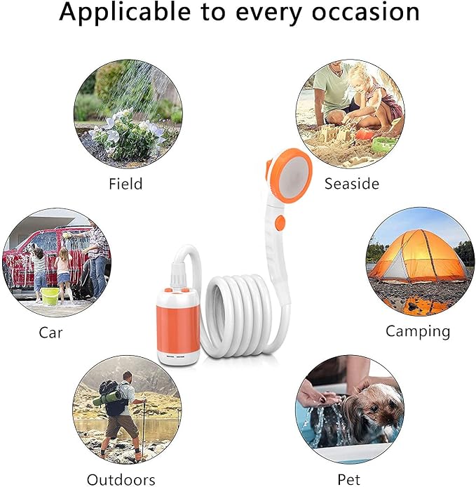 Iron Hammer Portable Shower Electric Shower Camping Shower Built-in 5000mAh - Image 2
