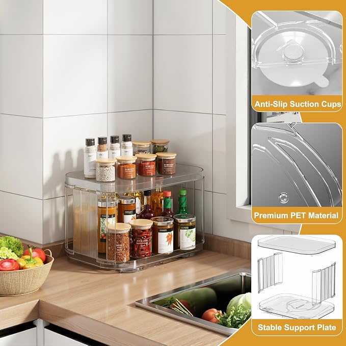 2-Tier Lazy Susan Turntable Organizer - Image 5