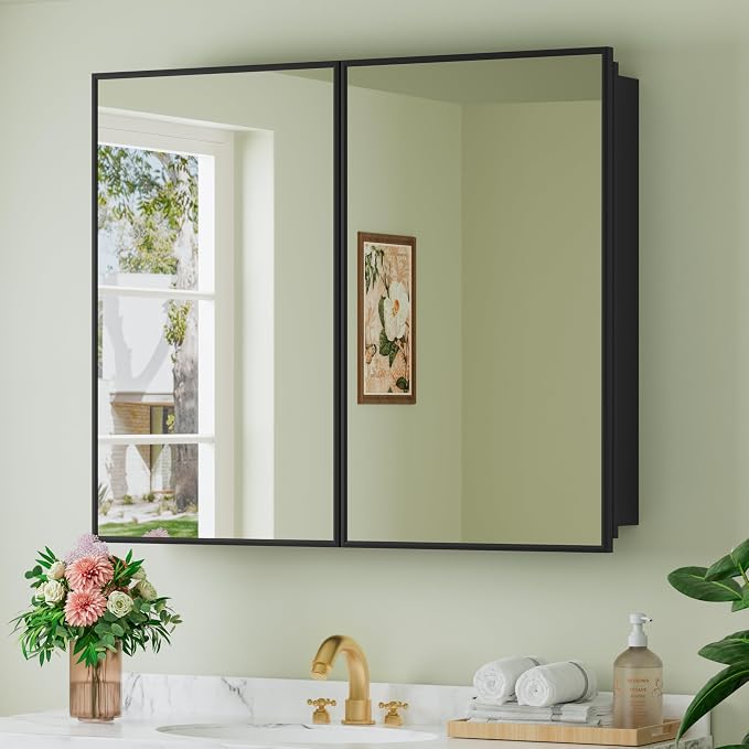 Buruis 36" x 30" Framed Medicine Cabinet by KeepYourBathroomKitchenandHomeOrganized