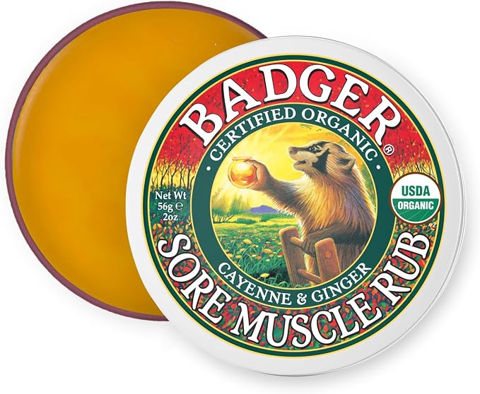 BADGER Organic Sore Muscle Rub Tin, 2 OZ by Badger