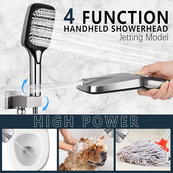 Shower Faucet Set Rainfall Shower System Push Button Diverter Shower Faucet - Image 5