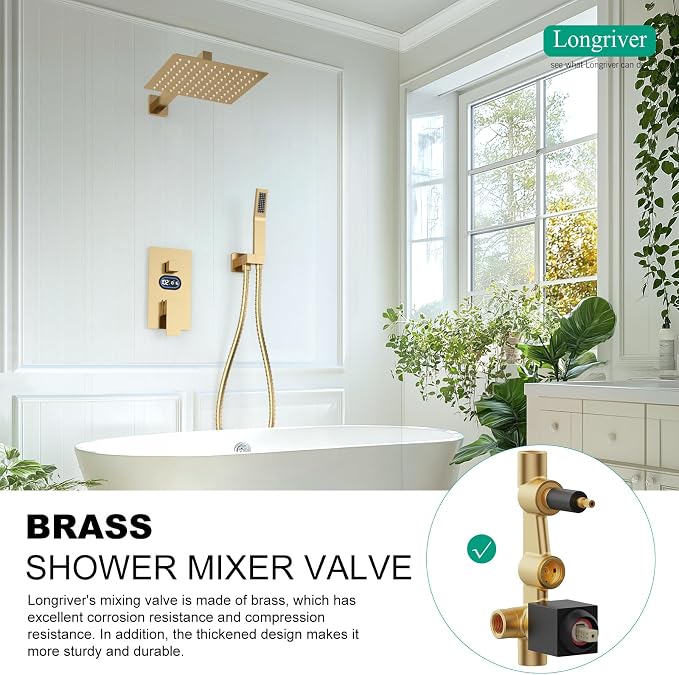 Shower Faucet Set with Hydro Power Temperature Display, Shower System Bathroom - Image 4