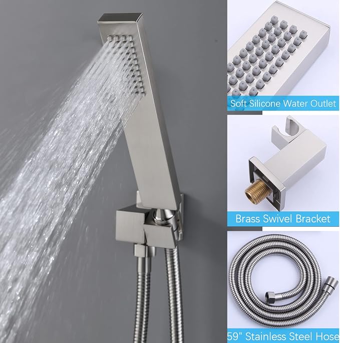16X32 Inch Ceiling Mount Large Rainfall Shower System Thermostatic Multi Jet - Image 5