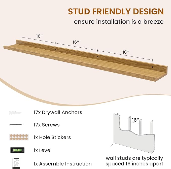 Axeman Picture Ledge Shelf, Floating Shelves - Image 5