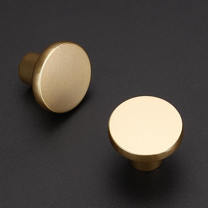 Ravinte 3 Pack Cabinet Knobs Sandy Gold Kitchen Cabinet Knobs Round Dresser - Image 2