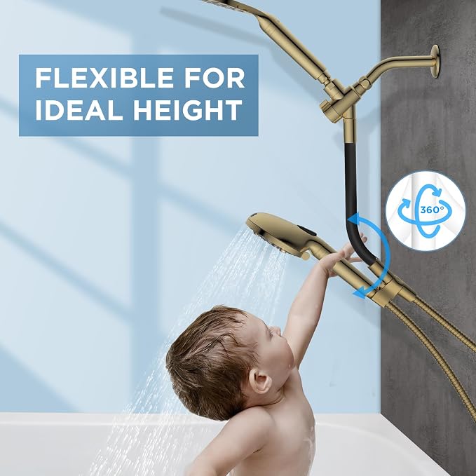 MakeFit Dual Filtered Rain Shower Head Combo, High Pressure Handheld Shower Head - Image 3