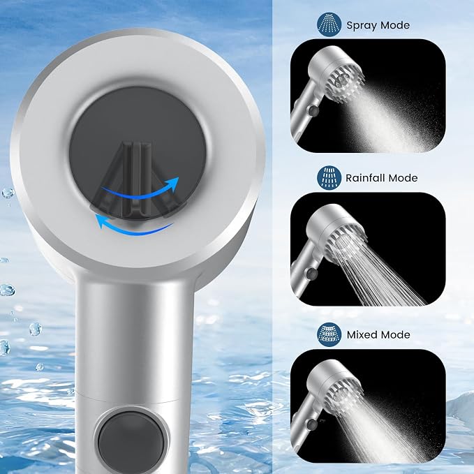 Filtered Shower Head with Handheld, High Pressure Water Flow and Multiple Spray - Image 3