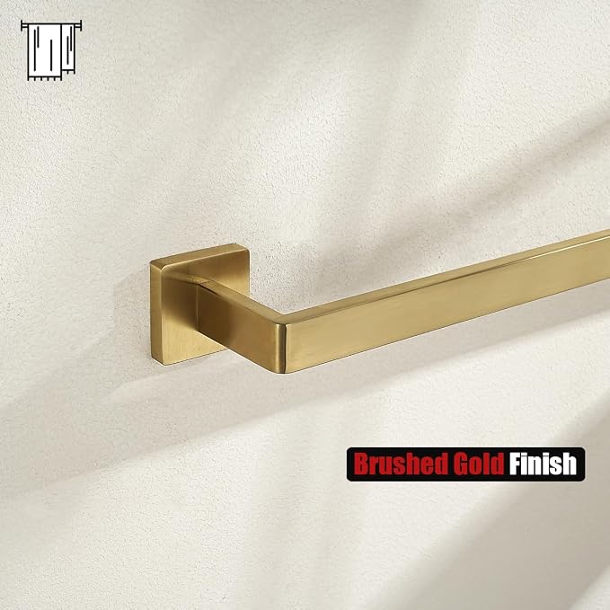 JQK Gold Towel Bar, Rounded Edges 14.41 Inch Towel Rack, 304 Stainless Steel - Image 4