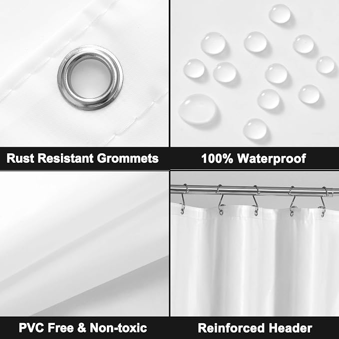 Barossa Design Extra Long Shower Curtain Liner - Image 3