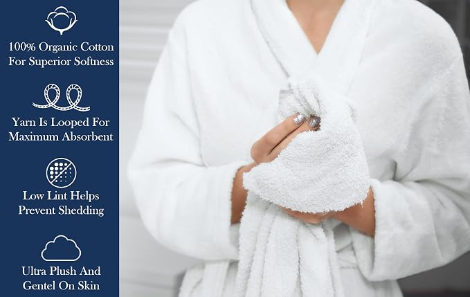 Delara Organic Cotton Luxuriously Plush Hand Towel Pack of 2 | GOTS & OEKO-TEX - Image 5