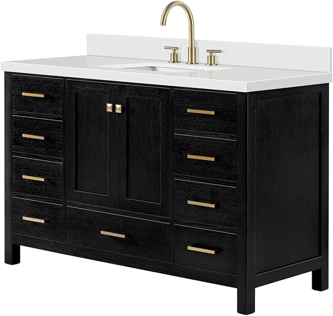 ARIEL Cambridge 55 Inch Single Rectangle Sink Bathroom Vanity - Image 4