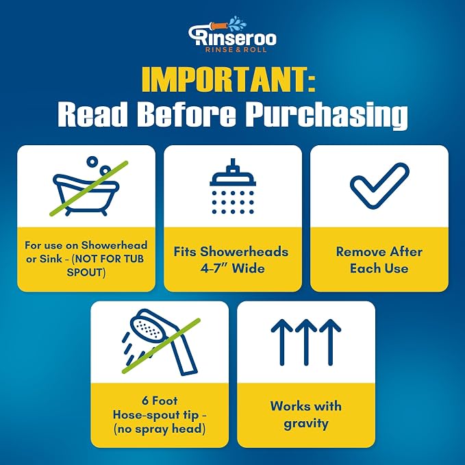 Rinseroo JUMBO Shower Cleaning Thing – Slip-On Handheld Hose Attachment - Image 4