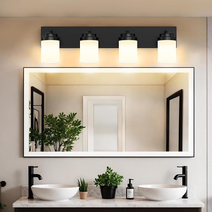 IZORRO Bathroom Vanity Light Fixture, 4-Light 27.5 Inch Matte Black Bathroom - Image 7