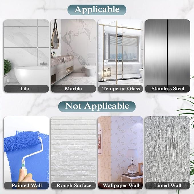 EAGMAK 4 Pack Transparent Shower Caddy Adhesive - Image 5