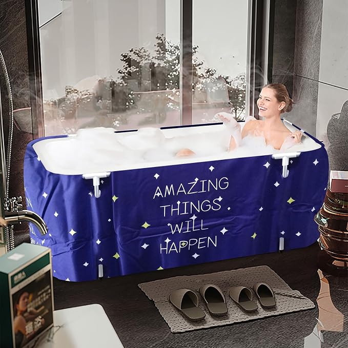 ptlsy Ice Bath Tub for Adults, Large Portable Bathtub for Adult, Folding - Image 5