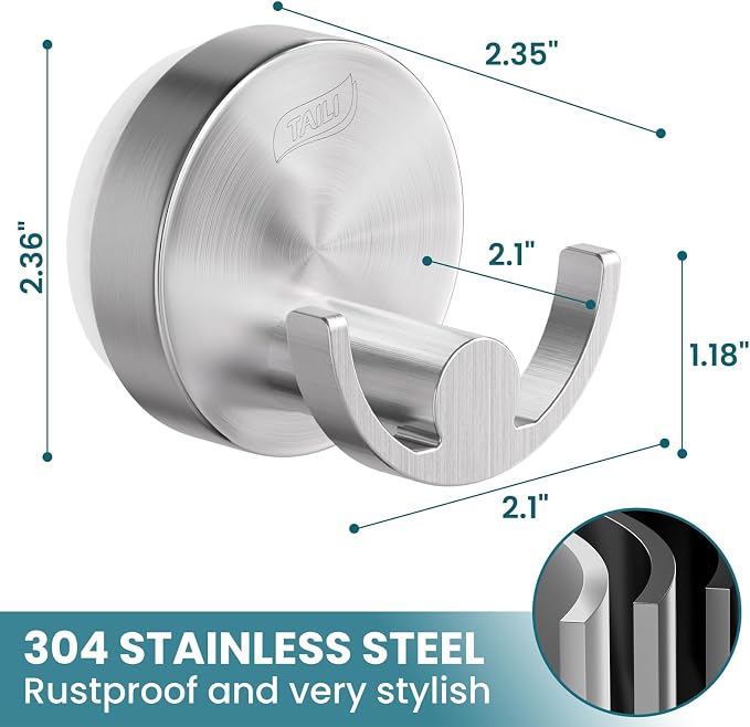 TAILI Stylish 304 Stainless Steel Bathroom Suction Hooks - Image 5