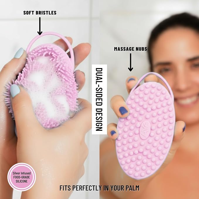 Silver Infused Silicone Body Scrubber Shower - Image 4