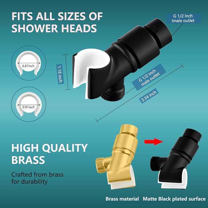 Brass Handheld Shower Head Holder - Image 2