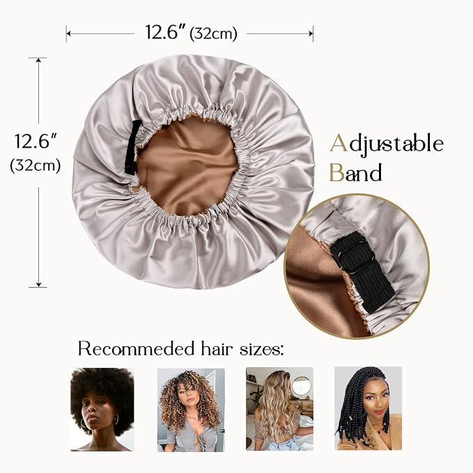 YANIBEST Adjustable Satin Bonnet Double Layer Hair Bonnet - Image 5