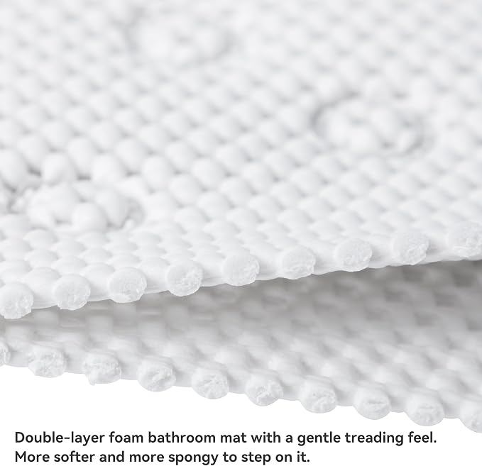 Double Layer Foam Non Slip Bathtub Mat 37x17in, More Comfortable and Thicker - Image 2