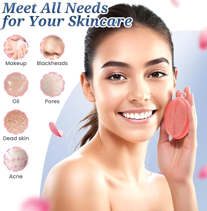 Silicone Face & Back Scrubber Set, Manual Face & Body Scrubber Exfoliator - Image 6