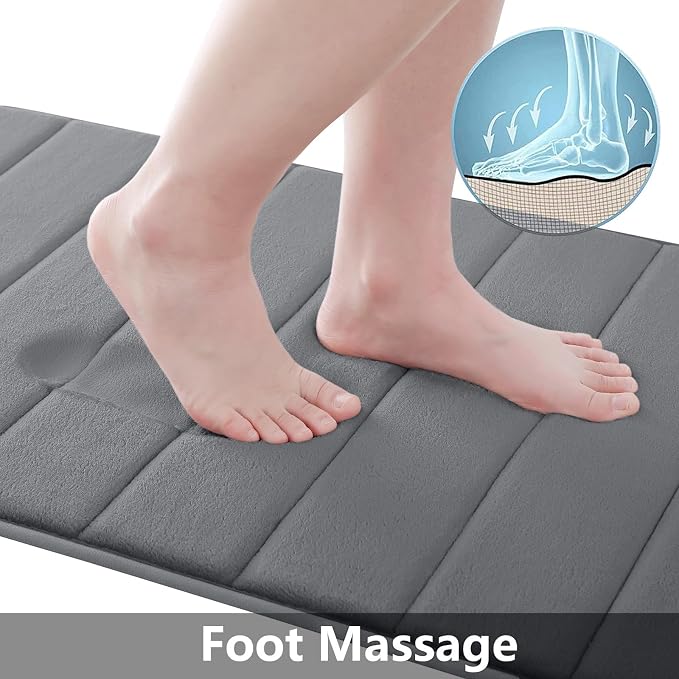 Buganda Memory Foam Bath Mat, Ultra Soft and Non-Slip Bathroom Rugs, Water - Image 3