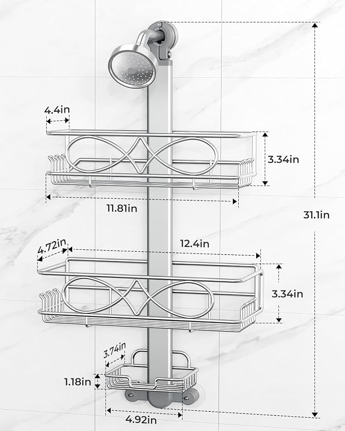 ODesign 2 Tier Stainless Steel Anodized Aluminum, Height-Adjustable Rustproof - Image 2