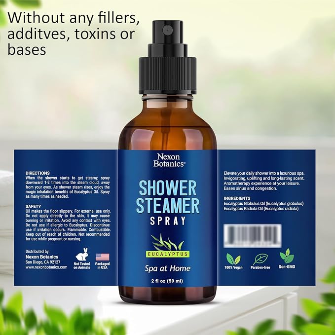 Eucalyptus Shower Steamer Spray 2 fl oz – Aromatherapy Shower Mist - Image 2