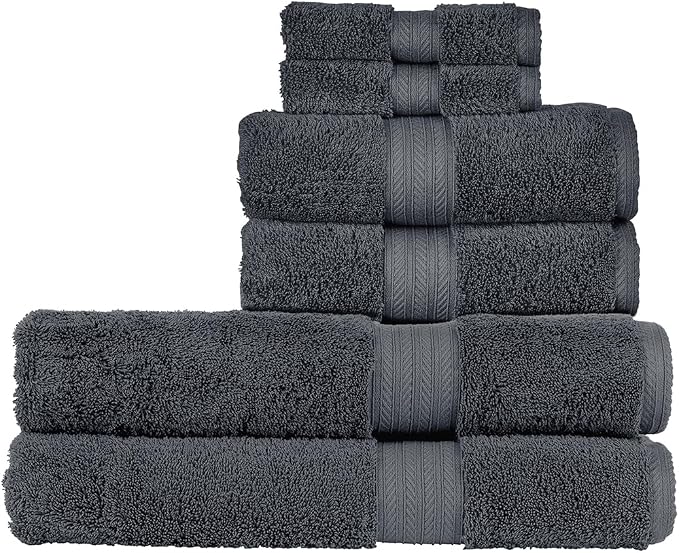 Christy Renaissance 6 Piece Gray Towel Set | 100% Egyptian Cotton | Luxury by Christy