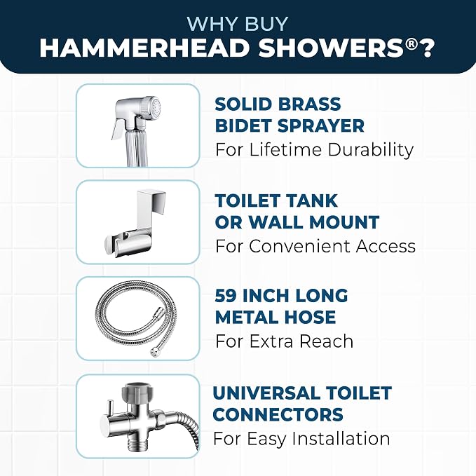 HammerHead Showers Solid Metal Handheld Bidet Sprayer - Image 5