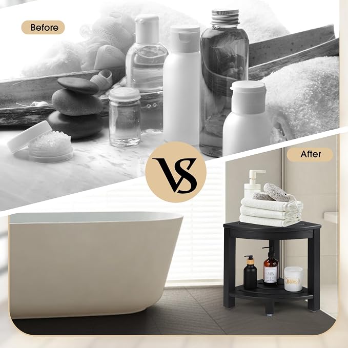 HDPE Corner Shower Stool, Shower Bench Seat - Image 5