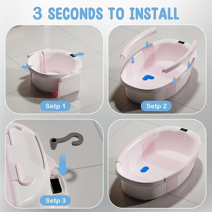 Collapsible Baby Bathtub, 3s to Install, Baby Bath Tub - Image 4